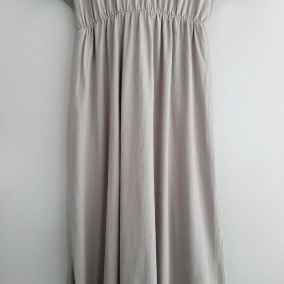 ZARA Surplice Faux Wrap Maxi Dress Long Slit Grey Sz S Flawed - Picture 14 of 16